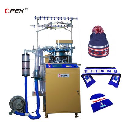 Máquina de tejido de gorro y bufanda de chaqueta de Jacquard totalmente automática de alta velocidad con doble sistema