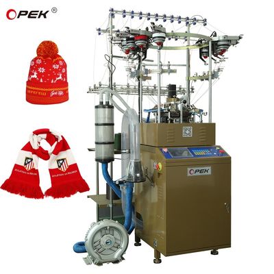 Máquina de tejer bufanda de alarma totalmente automática y sombrero de invierno con alta capacidad de producción