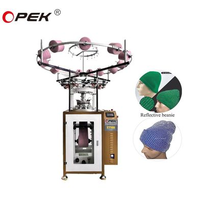 Hombres Mujeres sombrero de costilla de hilo reflectante con sistema de control de máquina de punto de alarma totalmente automática