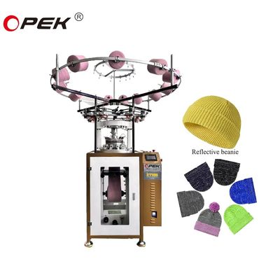 Hombres Mujeres sombrero de costilla de hilo reflectante con sistema de control de máquina de punto de alarma totalmente automática