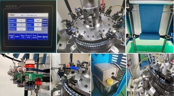 Hombres Mujeres sombrero de costilla de hilo reflectante con sistema de control de máquina de punto de alarma totalmente automática