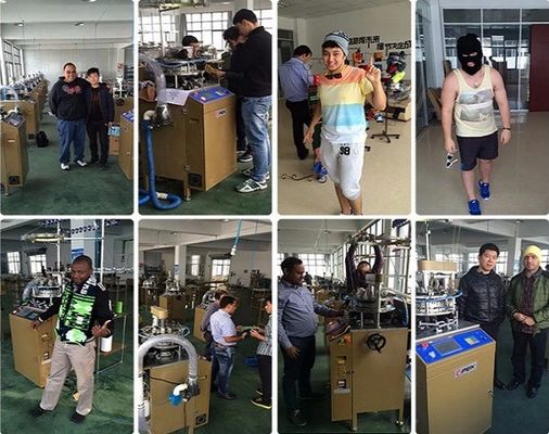 Máquina de tejido de bufanda de fútbol de control completamente computarizado con alarma totalmente automática