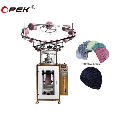 2F-10F Máquina de tejer sombrero de costilla de alimentación para sombrero de seda reflectante y gorro de invierno