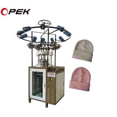 Máquina de tejido de sombrero de costilla Opek computarizada para la producción de gorros de costilla 1X1 2X1 2X2