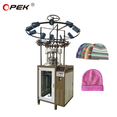 Máquina de tejido de sombrero de costilla Opek computarizada para la producción de gorros de costilla 1X1 2X1 2X2