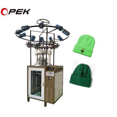 Máquina de tejido circular Opek computarizada y rendimiento para la producción de sombreros de costilla