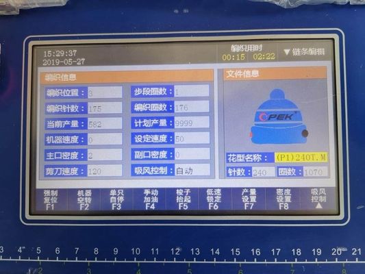 Máquina de tejer circular de 9 pulgadas OPEK 365 para sombreros y bufandas Jacquard Velocidad 90-120RPM