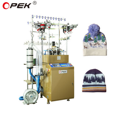 Diseño de una máquina de hacer bufanda y sombrero de Jacquard de dos en uno con un solo método de tejido