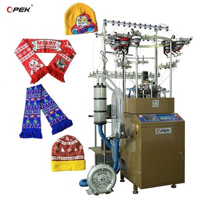600 juegos/mes Máquina de tejer sombreros y bufandas para la producción de bufandas de fútbol