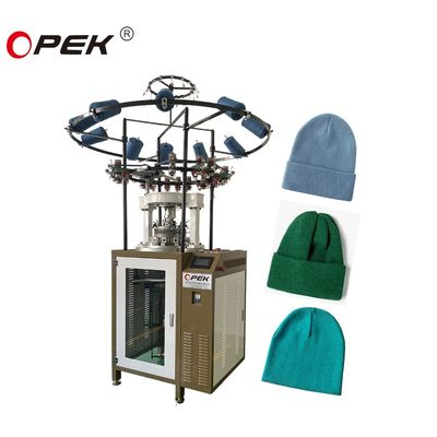 Mejora tu producción con la máquina automática de punto de sombreros de costillas circulares de 0,75 W