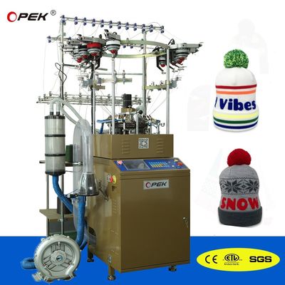 Máquina de tejido de sombrero y bufanda a prueba de viento circular de alta velocidad OPEK para patrones de jacquard