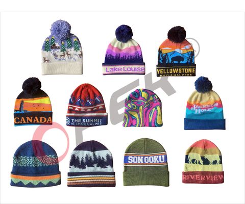 Producción de bufandas personalizables OPEK Maquina de punto Beanies con 144-400 agujas