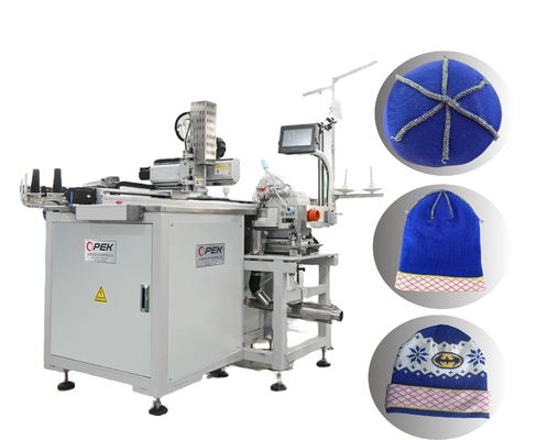 Máquina de coser totalmente automática de punto con sombrero con cabeza de gorro para 300-400 piezas / hora