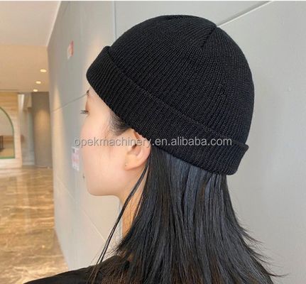 Warp Knitting Style OPEK 2024 Hip Pop Fashion Ribbed Beanie Machine con velocidad de 80RPM