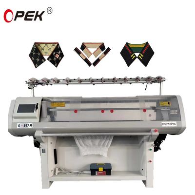 Máquina de punto plana de doble sistema de última generación para la producción de collares de suéter