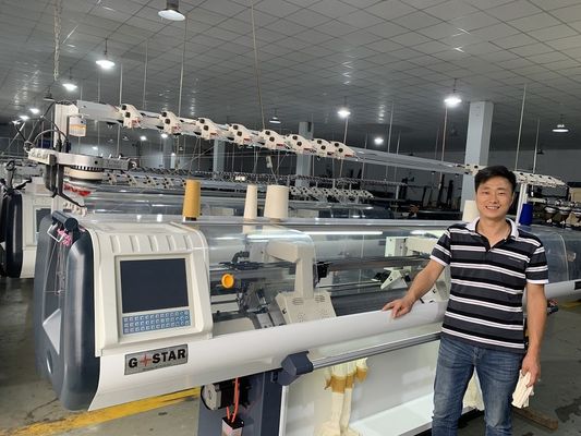 80 pulgadas de suéter Jacquard computarizado haciendo máquina de tejer plana para cortar el cuello de la camisa