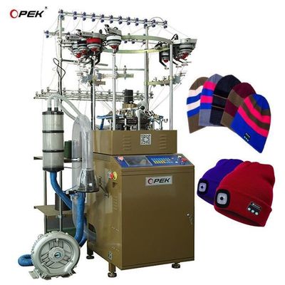 Circular OPEK Alta Velocidad Completamente Computarizada Jacquard Sombreros de Invierno y Escalera de la máquina de tejido