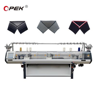 Método de tejido simple superior Máquina de tejido plano computarizada para cuellos de camisetas