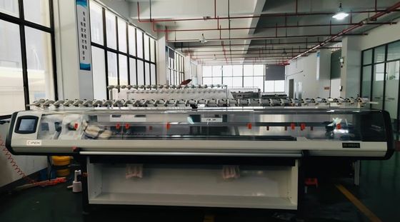 80 pulgadas 2 sistema de espesor de calibre computarizado máquina de tejer plana para el comercio minorista Función sombrero