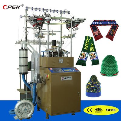 Máquina de tejer con tapa de gorro de gancho industrial de alarma totalmente automática para soporte técnico de video