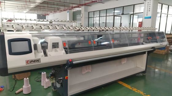 Máquina avanzada de tejido plana de doble carroza de 12 gramos para tejido superior