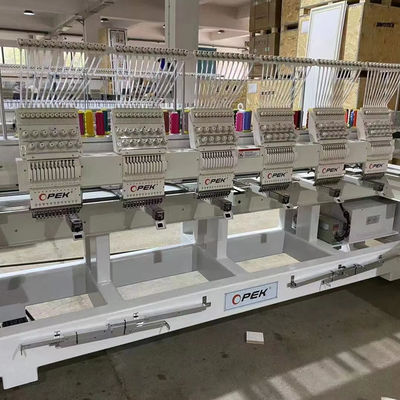 110V-220V Máquina de bordado por ordenador de 6 cabezas incorporada para área de bordado máxima 400 * 450 mm