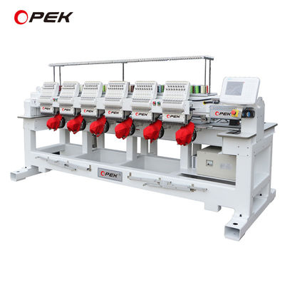 6 cabezas 1200 rpm Máquina de bordado computarizada con gancho rotativo KOBAN y controlador de tapa