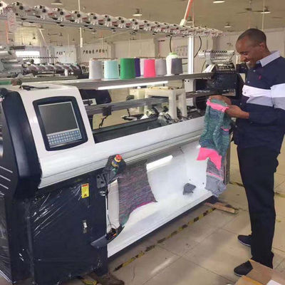 Máquina de tejer plana computarizada de doble sistema para suéteres totalmente jacquard
