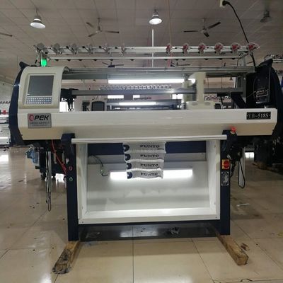 Máquina de tejido de punto de suéter plano con 2 sistemas y producción de tejido de 52 pulgadas