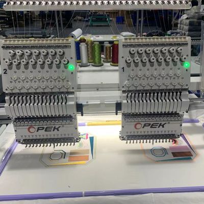 KOBAN gancho giratorio de alta velocidad 2 cabezas dobles máquina de bordado computarizado para bordado plano en sombreros