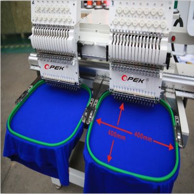 KOBAN gancho giratorio de alta velocidad 2 cabezas dobles máquina de bordado computarizado para bordado plano en sombreros