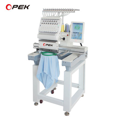 Máquina de bordado industrial computarizada OPEK con una sola cabeza para la fabricación de camisetas y gorras