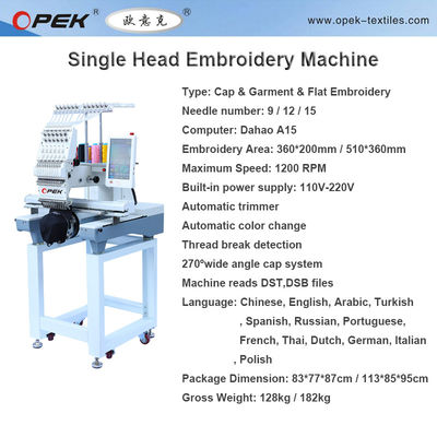 Máquina informática de bordado de camisetas OPEK para uso industrial y doméstico