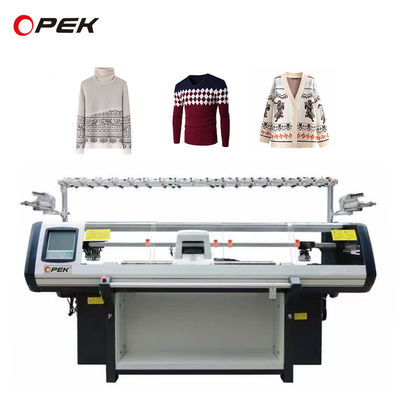 Tres sistemas 2790*2010*940mm suéter 12G computarizada máquina de tejido Jacquard plano
