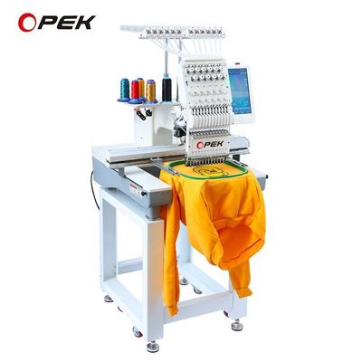 185 KG OPEK Máquina de bordado con tapa de cabeza única Computarizada Alta velocidad 1200 RPM